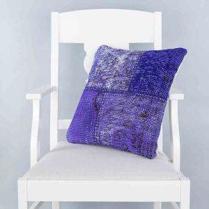 Purple Hand Woven PATCHWORK throw pillow - 45x45 -  Pillows