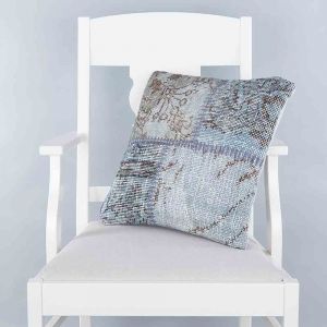 Soft Purple Hand Woven PATCHWORK throw pillow - 45x45 - Blue Pillows, Wool Pillows