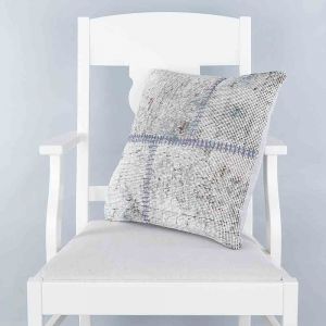 Hand Woven PATCHWORK throw pillow - 45x45 - White Pillows, Wool Pillows