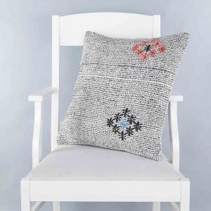 Modern Classical Rug Patterned Hand Woven Cushion   - 50x50 -  Pillows, Wool Pillows