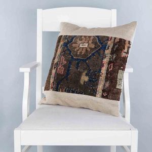 Modern Classical Rug Patterned Hand Woven Cushion   - 50x50 -  Pillows, Wool Pillows