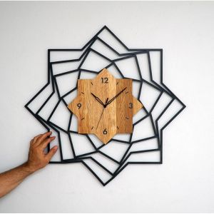 Wooden-Metal Wall Clock Star - 68x68 - Wooden Wall Clocks