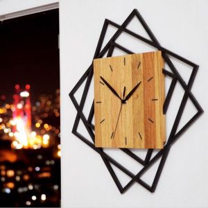 Wood-Metal Wall Clock - 41x41 - Wooden Wall Clocks, Wood Wall Clocks