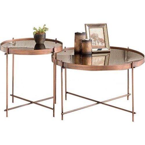 Middle Coffee Table - 90x90 - Copper Coffee Tables, Copper