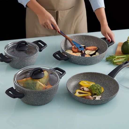 7 Piece Granite Non-Stick Cookware Set