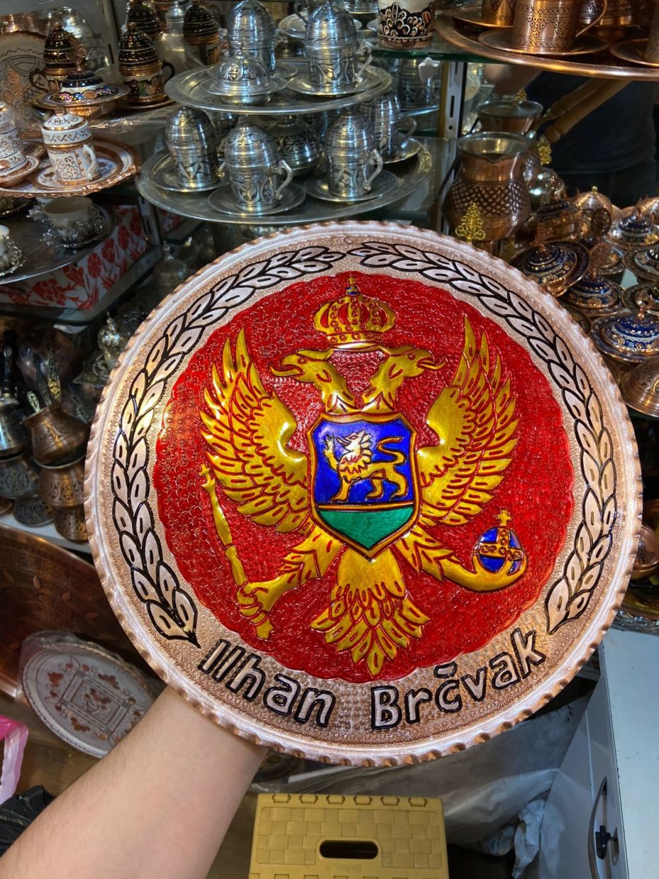 Decorative Tray, Red Copper Tray, Copper Plates, Copper Dishes