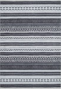 Bohemian Black and Grey Washable Carpet
